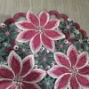 【S.G.R】2020 new tablecloth, table flag and throw pillow with red flower and green leaf hollowed-out craftsmanship Specification image